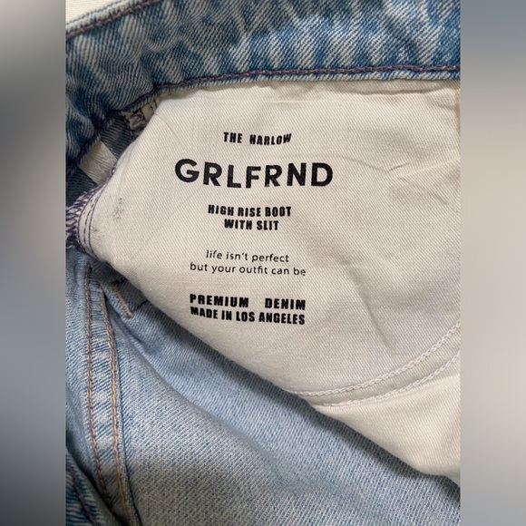 NWT GRLFRND The Harlow Coated High Rise Boot With Slit Lite Wash - Picture 9 of 16